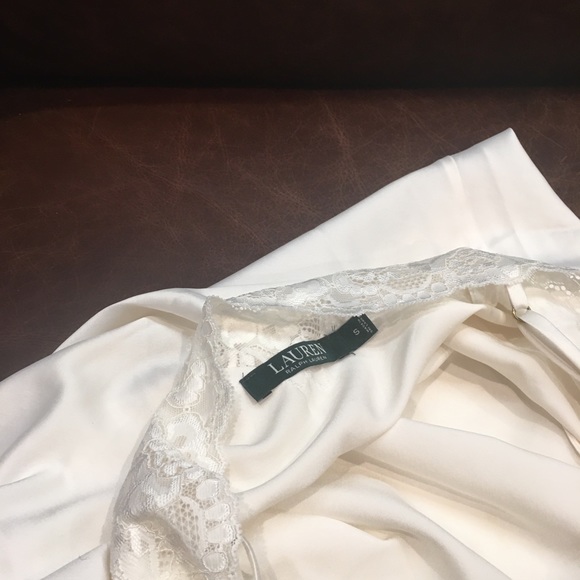 Ralph Lauren Ivory Satin Lace-Trimmed Chemise NWOT - Picture 4 of 8